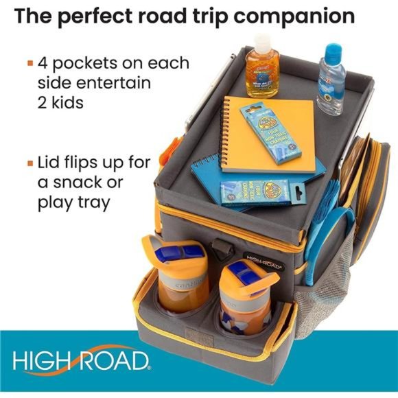High Road CarHop Car Seat Organizer for Kids and Adults with Cup Holder Tray - Picture 2 of 6